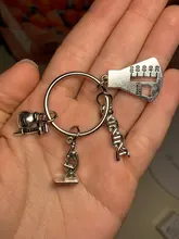 LLavero de microscopio de ciencia para medicina, llavero de equipo de microscopio para medicina, regalo escolar, joyería, Doctor Molecular, DNA, 1 Uds.