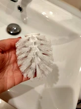 Escobilla limpieza inodoro, cabezal blanco, herramienta de baño, 1 reemplazo para PC, buena calidad, la mejor promoción