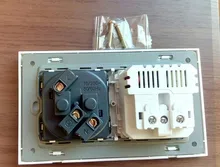 SRAN-enchufe eléctrico de pared con conexión a tierra, indicador LED oculto, enchufe doble con usb, 146x86mm