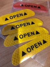 4 unids/set Puerta de coche pegatinas Universal de la seguridad advertencia Mark abierto alta reflectante cinta de la bici de la motocicleta pegatina para casco