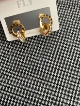 Pendientes de titanio y acero de alta calidad para mujer, joyería de regalo con números romanos de doble punta, con pasador de cristal