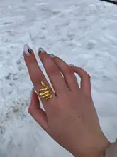 Anillos De Serpiente de moda para hombres y mujeres, joyas de metal de Color dorado, Punk Rock, joyería de Animal Vintage, anillo abierto Ajustable, venta al por mayor