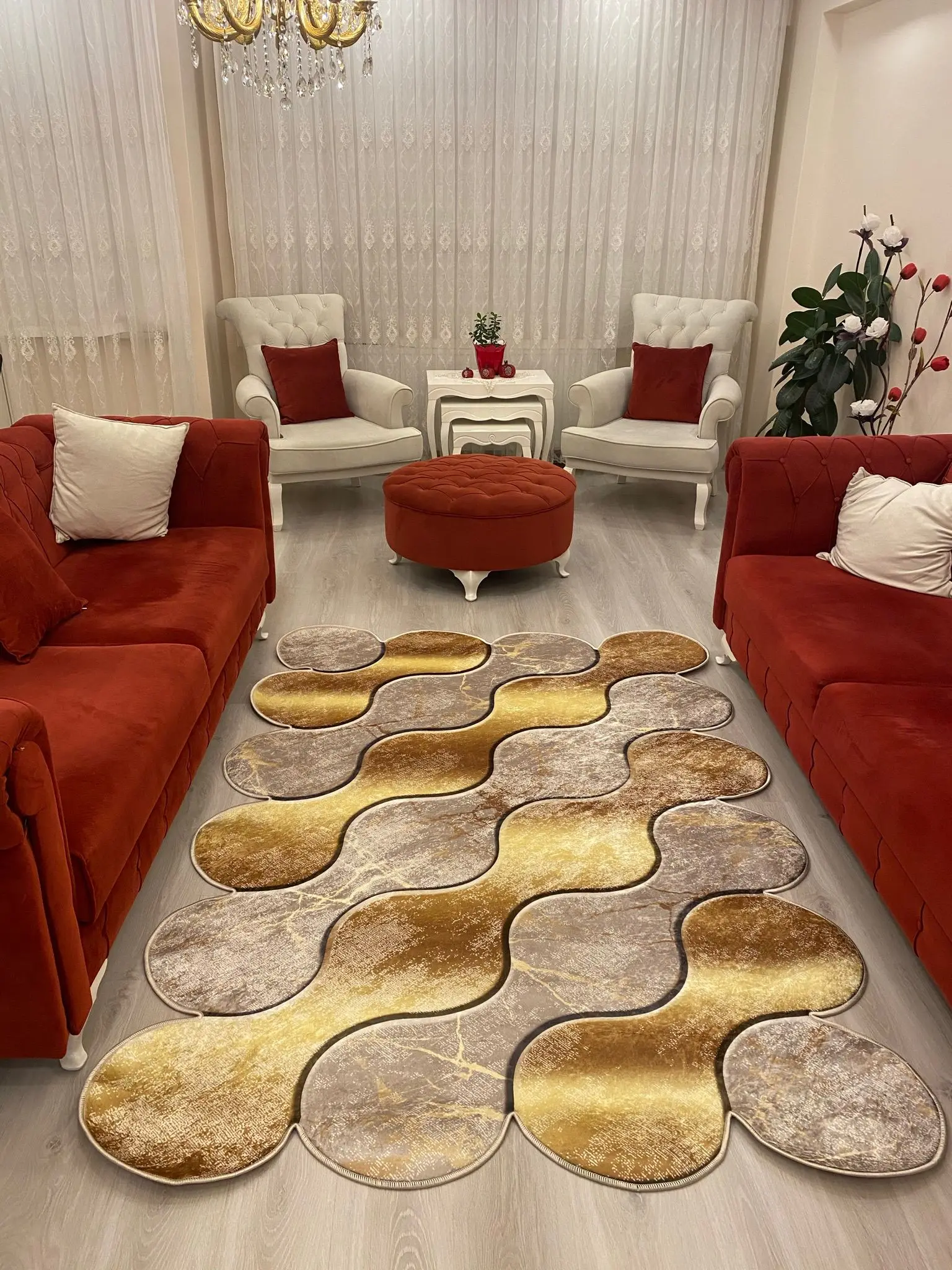 Laser Cut Salon Carpet Premium Custom Production Latex Artificial Leather Base Cold Proof Gold Coffee Carpet
Laser Cut Salon Carpet Premium Custom Production Latex Artificial Leather Base Cold Proof Gold Coffee Carpet