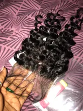 Bling Hair-pelo peruano ondulado con cierre de encaje, pelo de bebé 4x4 libre/Medio/tres partes, cabello humano Remy, Color Natural, envío gratis