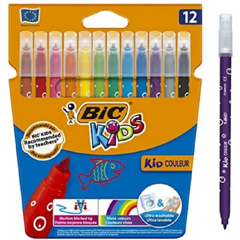 Bic Children's Couleur (Ultra Washable) Felt Crayons 12 Colors colored felt pen art makers kids gift for kids 
Bic Children's Couleur (Ultra Washable) Felt Crayons 12 Colors colored felt pen art makers kids gift for kids