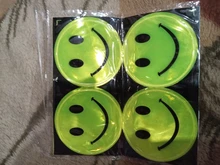 Pegatina reflectante de cara de sonrisa bonita, pegatinas de seguridad para bolsa escolar de dibujos animados de Pvc, pegatinas de decoración de papelería para seguridad de tráfico