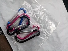 5 uds mosquetón de escalada con botón D-anillo Clip Camping senderismo gancho al aire libre deportes de múltiples colores de aluminio hebilla de seguridad llavero