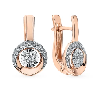 Gold earrings with diamonds sunlight sample 585
Gold earrings with diamonds sunlight sample 585