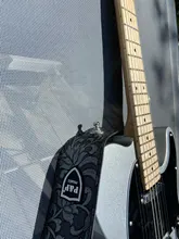 Accesorios de guitarra correa de guitarra de cuero de la PU bass Correa correa de guitarra eléctrica ajustable en relieve correa de guitarra