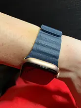 Correa de cuero para Apple Watch, 44mm, 40mm, 38mm, 42mm, accesorios, pulsera magnética, pulsera iWatch serie 3 4 5 se 6