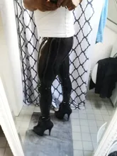 Capris sexys de cuero de imitación para mujer, polainas brillantes para deporte, Fitness, pantalón transpirable, pantalones # jsw