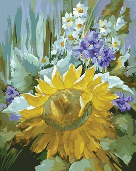 Sunflower, 40*50 cm painting coloring by numbers on canvas Snow White 890-AB
Sunflower, 40*50 cm painting coloring by numbers on canvas Snow White 890-AB