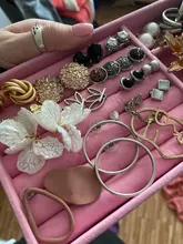 Mordoa-organizador de pendientes de ante y terciopelo rosa, soporte para presentación de joyería, estante, plato de muestra, caja de joyería de moda