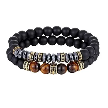 Angemiel Men Obsidian Sandalwood Crystal Beaded Dore Dual Male Bracelet 
Angemiel Men Obsidian Sandalwood Crystal Beaded Dore Dual Male Bracelet