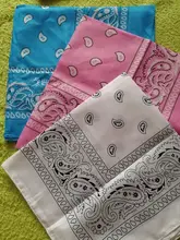 Pañuelo cuadrado de algodón para mujer, Bandana moderna de 55cm x 55cm para la cabeza, turbante Rock para niña, diademas para el cabello Accesorios