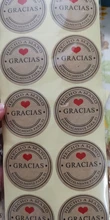 100 unids/lote Kraft Gracias español Etiquetas de Gracias pegatinas hecho a mano paquete sobre sello etiqueta Scrapbooking adhesivo de papelería