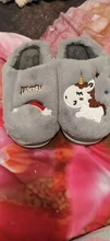 Zapatillas de unicornio de invierno para niños pequeños, chanclas de niña, zapatos de interior de algodón, pantuflas cálidas y esponjosas