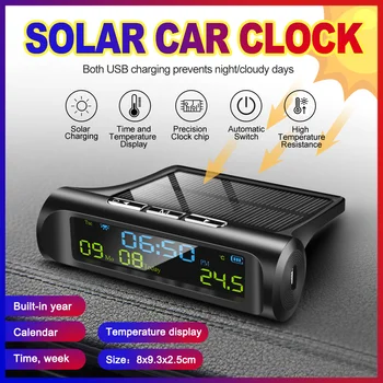 Car USB Solar Charge Smart Digital Clock Calendar Time Temperature LED Display Automobile Interior Accessories Auto Start Off
Car USB Solar Charge Smart Digital Clock Calendar Time Temperature LED Display Automobile Interior Accessories Auto Start Off