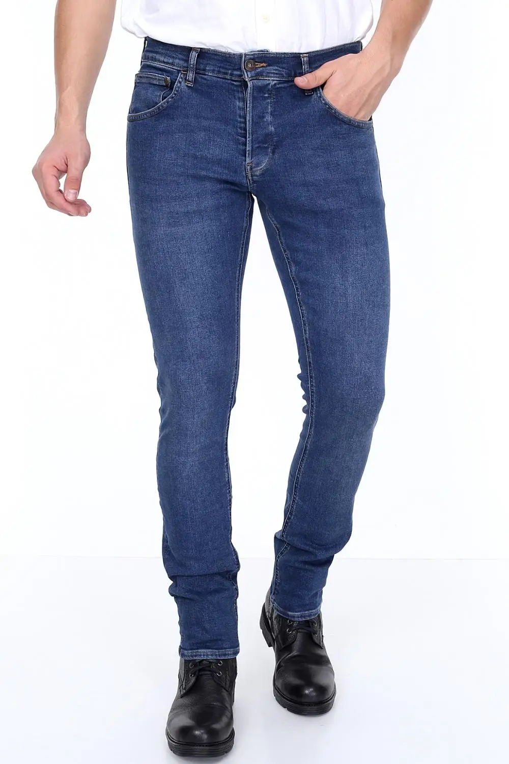 HW 15624-2 Мужские джинсы Slim Fit стрейч мужской подарок для настоящего Европейского