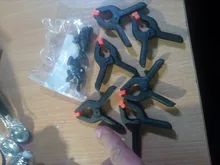 Conjunto de 6 unids/set, abrazaderas Micro de muelle, pinzas de plástico de nailon DIY, pinzas de muelle para carpintería para fondo de estudio de fotografía, abrazadera de 6,5 cm