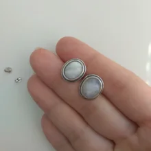 Natural Oval 6x10 8x12 10x14 MM piedra lunar de plata de ley 925 pendientes para las mujeres joyería de la vendimia de la fiesta de compromiso aniversario regalo venta al por mayor