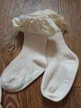 Calcetines de encaje de princesa para bebé, calcetín suave de algodón hasta la rodilla para niños y niñas, calcetines largos de Color sólido para primavera y otoño