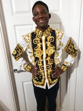 Camisa de Manga larga de lujo para hombre, Camisa con estampado de Cachemira, informal, ajustada, para fiesta de graduación