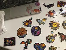 AQK 25 pzas/lote colorido sol luna que la paz mundial pegatinas Estilo bohemio pegatina Bohemia para Skateboard equipaje Laptop guitarra Coche