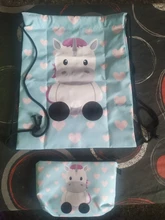 Deanfun-Bolsos con cordones bonitos dibujo de unicornio para niñas, mochilas escolares multifuncionales, 2 unidades