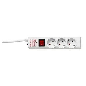 Schuko 3-socket plugboard with power switch Salicru 680BA-01 
Schuko 3-socket plugboard with power switch Salicru 680BA-01
