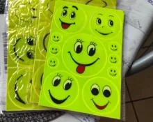 Pegatina de bicicleta con cara sonriente, pegatina reflectante de seguridad de conducción nocturna, decoración para acceso a bicicleta de montaña, pegatina de bicicleta