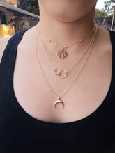 Collar con colgante de Cruz de Luna y cristal multicapa para mujer, cadena de acero inoxidable Vintage, Collar de joyería para mujer 2020