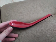 Cucharas de sopa asiáticas, Cucharas de arroz japonesas, cucharas de melamina, cucharas de sopa, cucharada de gachas, dumplings Wonton Pho Ramen, color rojo y negro