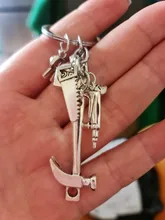 Llavero con forma de letra de A-Z, martillo eléctrico, sierras rotativas, llavero, joyería para papá, regalo de reparador, bricolaje, hecho a mano, 2020