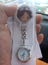 1 Uds flor hermosa a la moda 3D de dibujos animados de animales de las señoras de las mujeres enfermera relojes Unisex Doctor bolsillo colgar Clip de relojes
