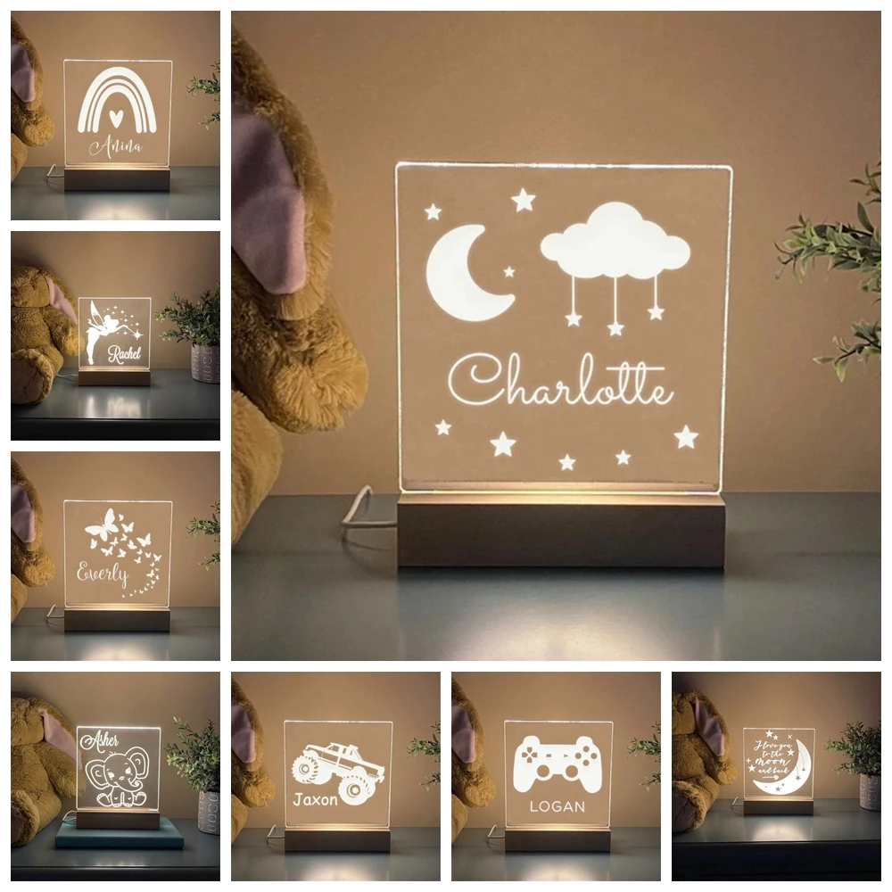 Personalized LED Night Light Laser Engraving Moom Stars Rainbow Decor Custom Name Acrylic Lamp For Bedroom Dedside Ornament
Personalized LED Night Light Laser Engraving Moom Stars Rainbow Decor Custom Name Acrylic Lamp For Bedroom Dedside Ornament