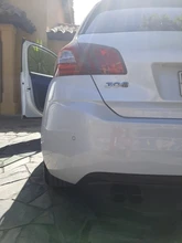 Silenciador de tubo de escape trasero de doble barril para coche, entrada Universal, salida de acero inoxidable, accesorios para coche