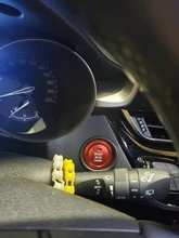 Botón de inicio de aleación de aluminio, decoración de anillo de lentejuelas, diseño Interior, pegatina para Toyota CHR C-HR, 2017, 2018, 2019, 2020