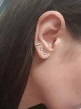 3 unids/set pendientes de plata 925 Real para mujer pendientes de circonita pequeña regalo de niña pendientes de Piercing de cartílago para mujer delicados aretes R5
