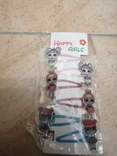 LOL Surprise-horquilla de muñeca de goma, accesorios para el cabello, estampado de resina de dibujos animados, tocado para niña, 6 uds.