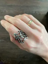 MQCHUN Vintage plata Color anillo de Thranduil Bosque Negro Rey elfo anillo Legolas padre la desolación de Smaug