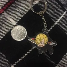 LLavero de una pieza con colgante acrílico de doble cara, accesorios de Anime, llavero de dibujos animados, 2019