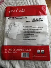 Bolsillos perforados de plástico transparente A4, carpetas, Mangas de archivo, 11 agujeros, hojas sueltas, protectores de hoja para documentos, 100 Uds.