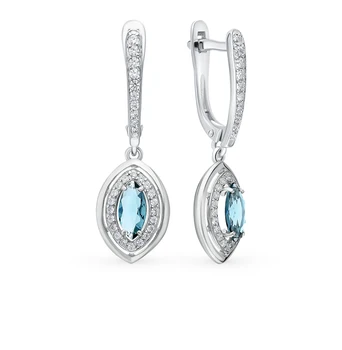 Silver earrings with crystals and cubic zirconia sunlight sample 925 
Silver earrings with crystals and cubic zirconia sunlight sample 925