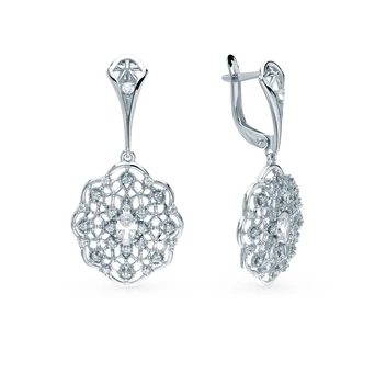 Silver earrings with cubic zirconia sunlight sample 925 test 
Silver earrings with cubic zirconia sunlight sample 925 test