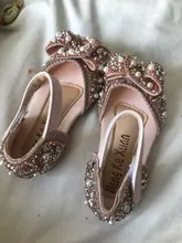 Zapatos de princesa brillantes para niños, zapatillas de perlas con diamantes de imitación para fiesta y boda, D487, 2020