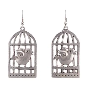 Earrings jewelery bird in a cage (Lock-hook, jewelery alloy, silver) 53412
Earrings jewelery bird in a cage (Lock-hook, jewelery alloy, silver) 53412