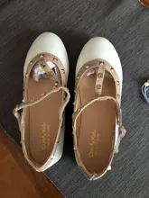 CCTWINS-zapatos de primavera para niños y niñas, calzado de fiesta con cierre de tuerca, color negro, planos blancos, G358