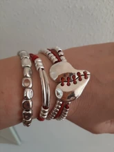 Anslow-pulsera de cristal rosa y azul para mujer, nuevo diseño hecho a mano, cuerda de envoltura, cuentas, regalo, joyería para mujer, LOW0735LB