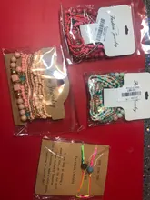 3-4 unids/set moda multicapa cuentas de piedra de cristal encantos borla Pulseras y brazaletes Pulseras Mujer pulsera Boho para Mujer regalo